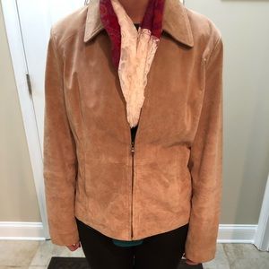 Real Suede Leather Light Tan Jacket Size Large